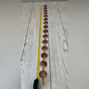 Belt, copper chain belt, , 38 inches long, copper buckles